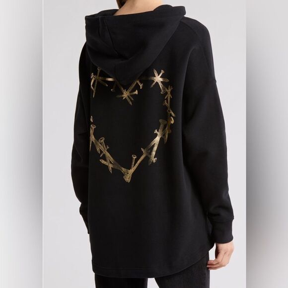 All Saints Tops - All Saints Black Hoodie with Gold Logo🎉last Deal